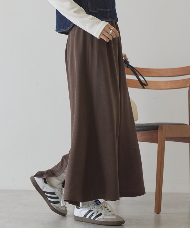 AMERICAN HOLIC 【イージーケア】サテンマーメードスカート Brown