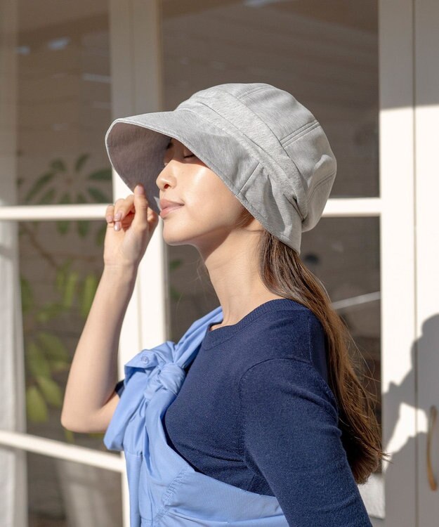 MOONBAT 【UVカット/遮光100%/接触冷感】洗えるスウェットキャスケット 軽量/手洗いOK/サイズ調整可能/ポケッタブル グレー