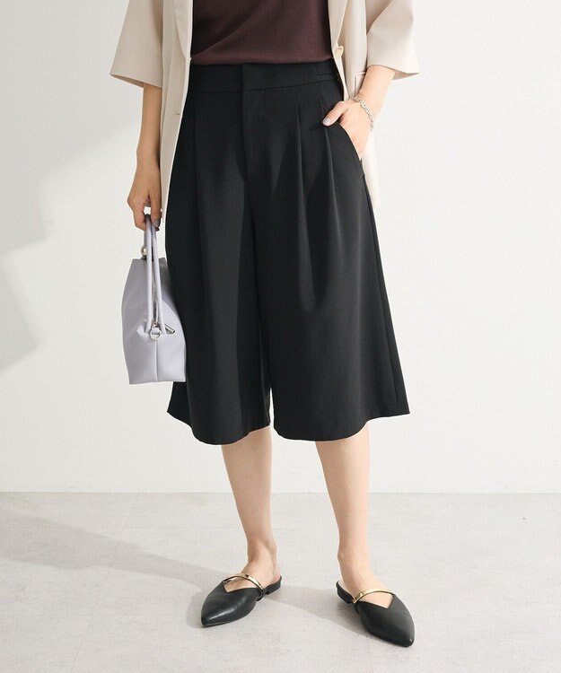 Green Parks イージーケアキュロットパンツ Black