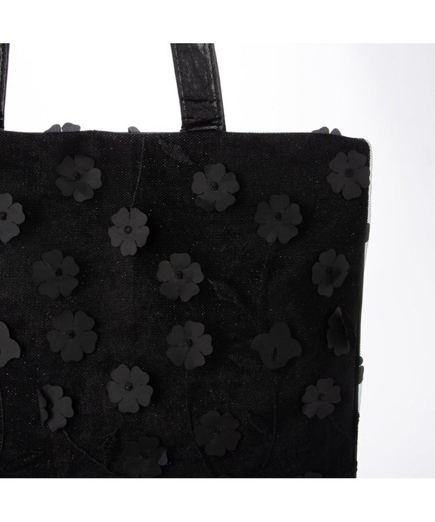 UNBILLION カシュカシュ cachechche / チュールフラワーシンプルトート ブラック