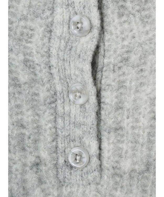 earth music&ecology フワフワＭＩＸハイネックショートニット Light Gray