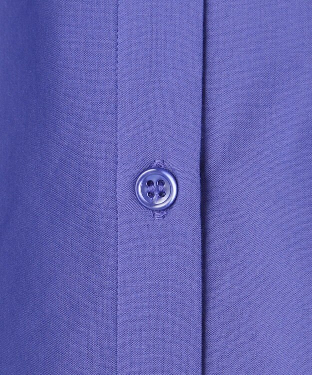 ICB 【洗える】コットンモダールローン バンドカラーシャツ ブルーベリー系