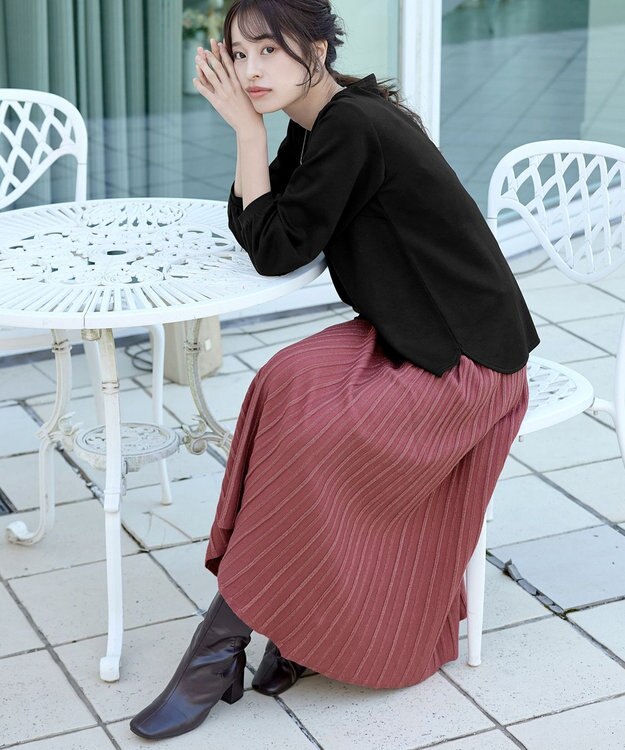 Tiaclasse ラメニットスカート ピンク