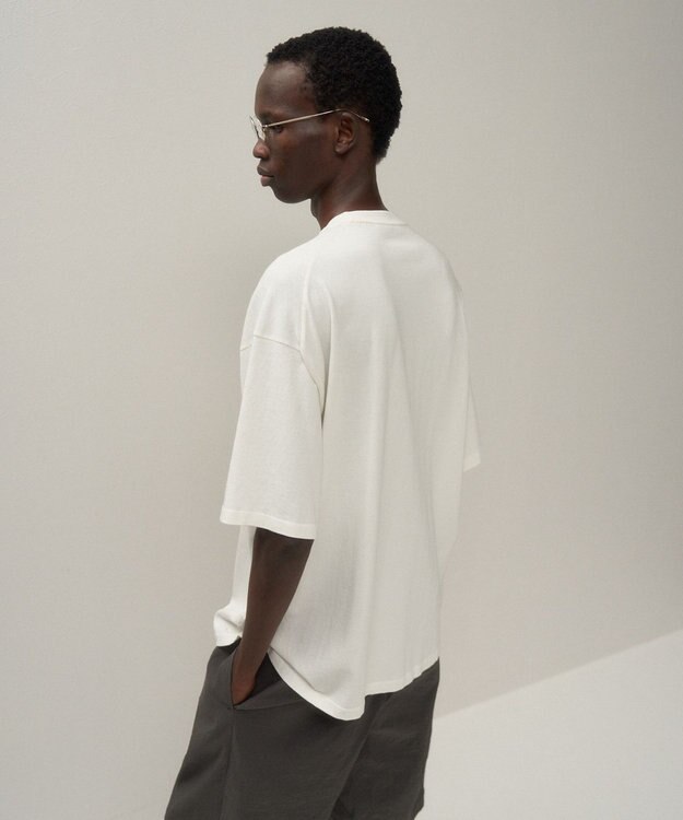 ATON FRESCA KNIT | ハーフスリーブクルーネックセーター - UNISEX WHITE