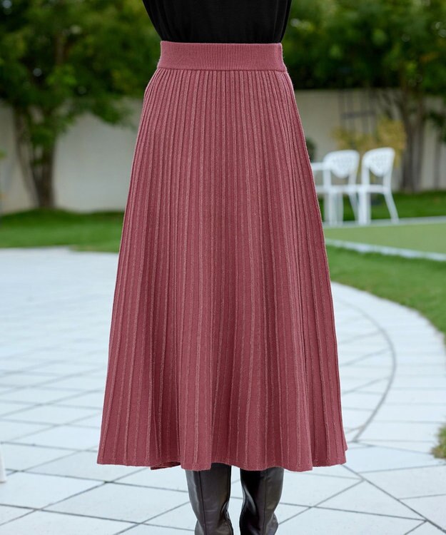 Tiaclasse ラメニットスカート ピンク