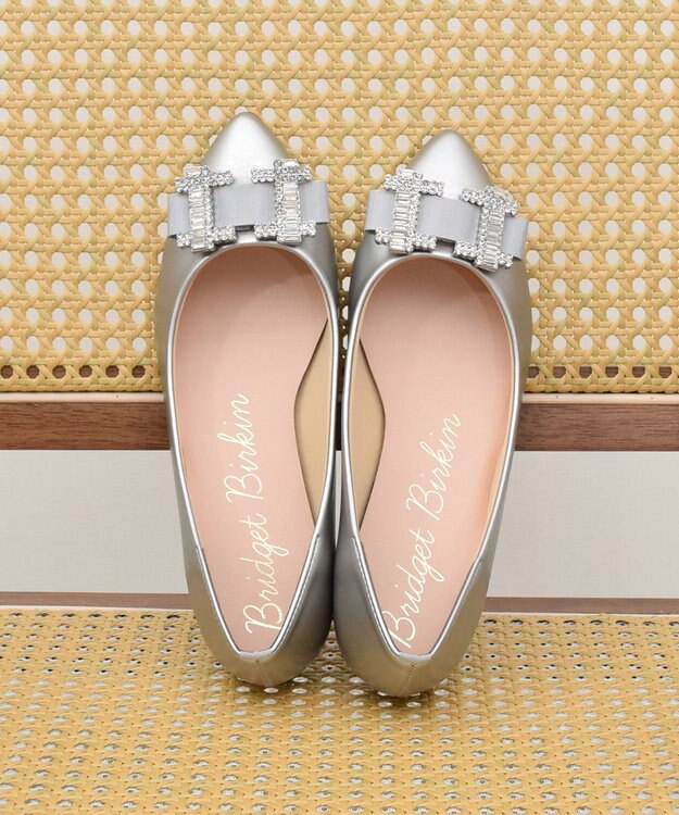 Bridget Birkin 【Bridget Birkin】ビジューリボンバレエレインパンプス シルバー
