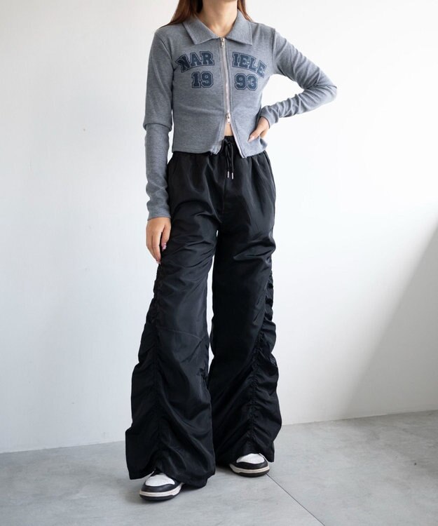 WEGO WジップナンバリングロゴロンT グレー