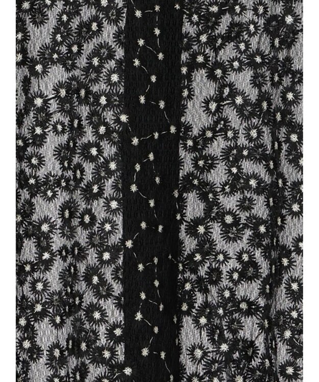 Te chichi エンブロイダリー半袖クルーカーディガン ブラック