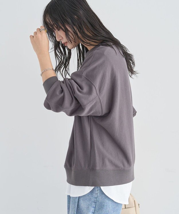 Green Parks 刺しゅうロゴ裏毛プルオーバー Charcoal Gray