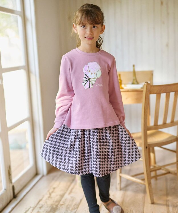 ANY KIDS 千鳥格子柄スカッツ ピンク