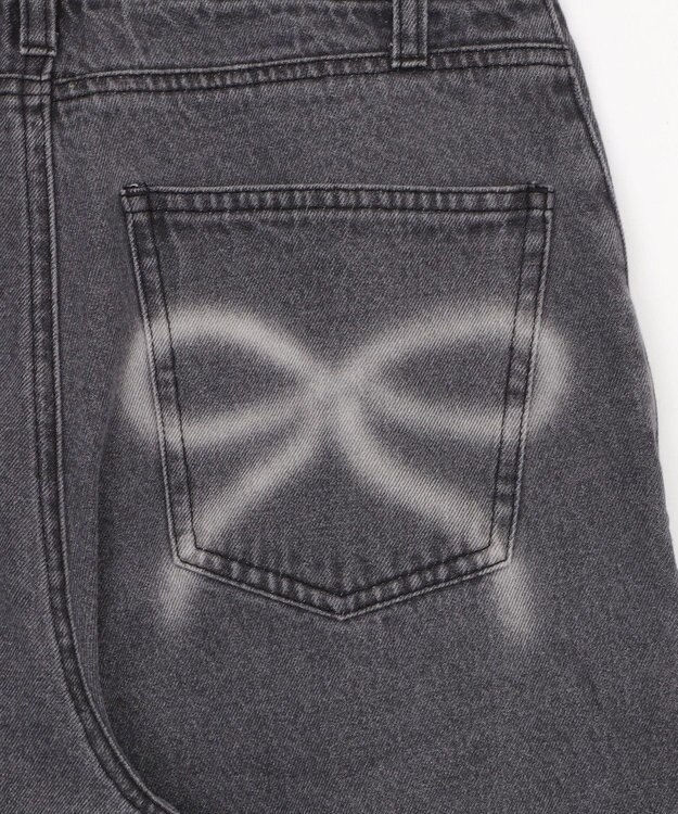 WEGO モチーフデニムタックパンツ デニムブラック