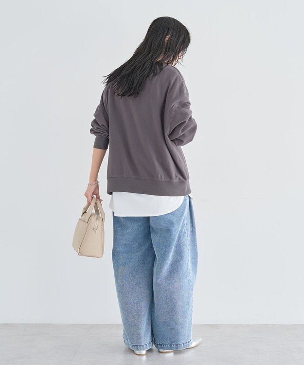 Green Parks 刺しゅうロゴ裏毛プルオーバー Charcoal Gray