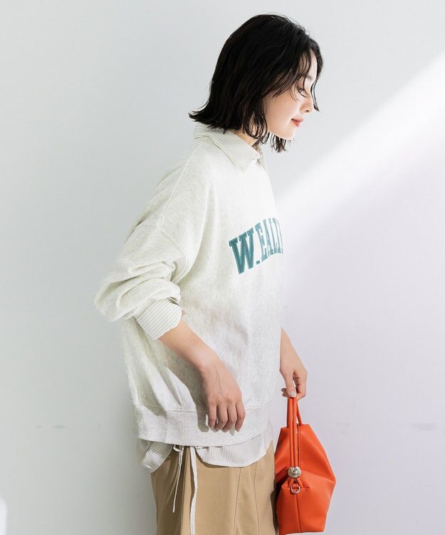 Green Parks 刺しゅうロゴ裏毛プルオーバー Oatmeal