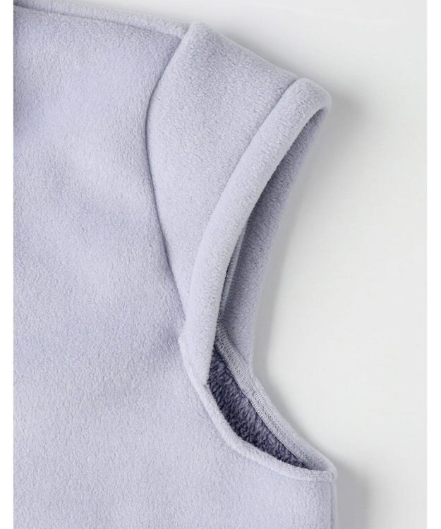 Wing ベスト 3分袖 ショート丈(腰付近) フリース素材 ボア使用(裏側) 保温性 あたたかい 前開きタイプ レディース EX2070 ウイング／ワコール パープル