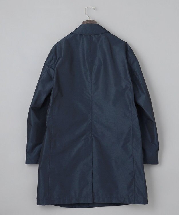 GOTAIRIKU メランジシャンブレー ステンカラーコート ネイビー系