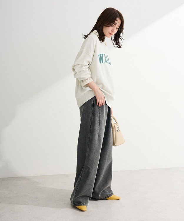 Green Parks 刺しゅうロゴ裏毛プルオーバー Oatmeal