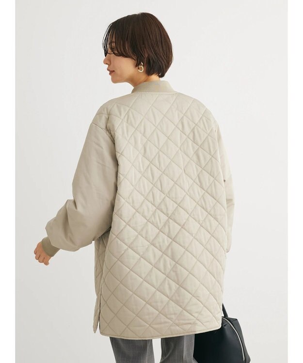 Green Parks 撥水加工　中綿キルトミドル丈コート Light Beige