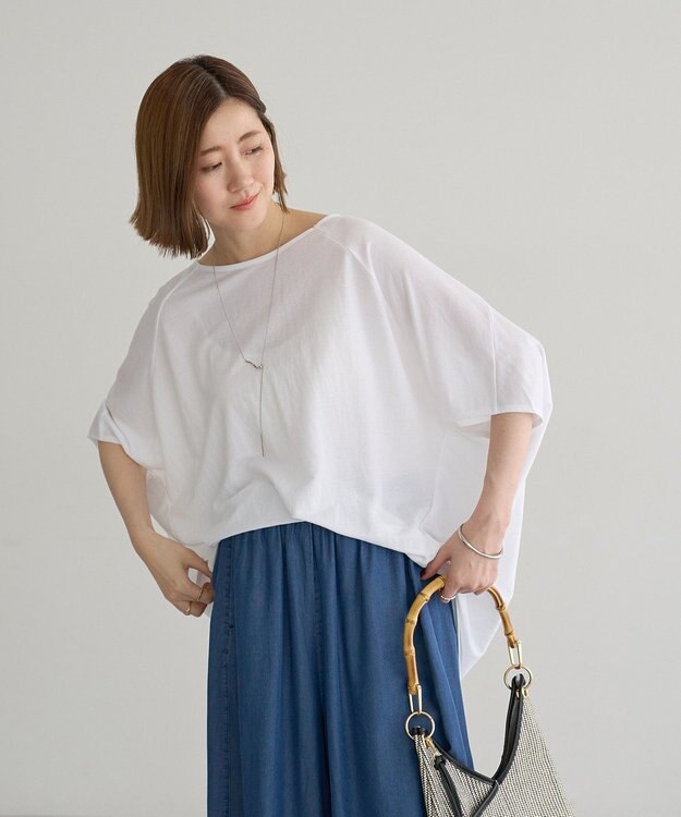 YECCA VECCA 異素材切替バックデザインプルオーバー Off White