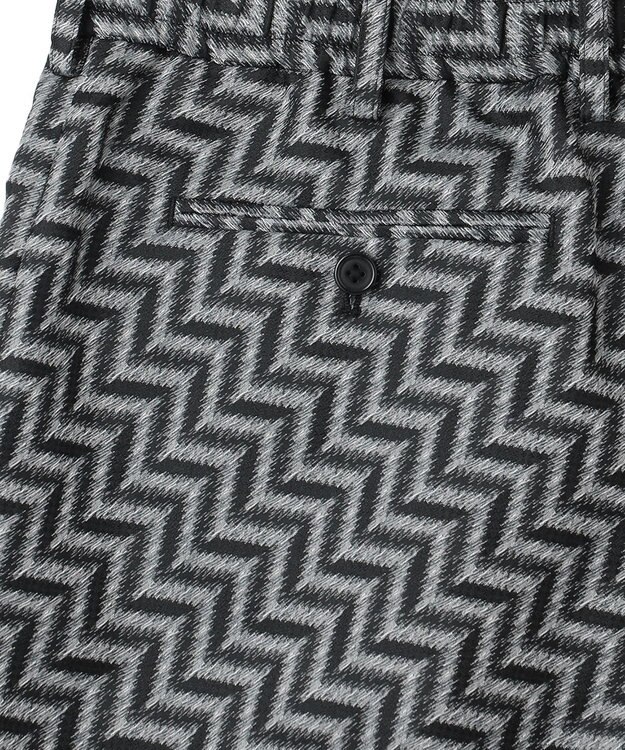 JOSEPH HOMME 【HIGH GRADE LINE】カスリシェブロンジャガード　ドロスト付ワイドショートパンツ / WAVE 2TUCK SHORTS ブラック系5