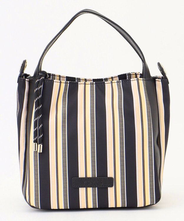 Y'SACCS マルチストライプ すっきりトート Sサイズ ブラック