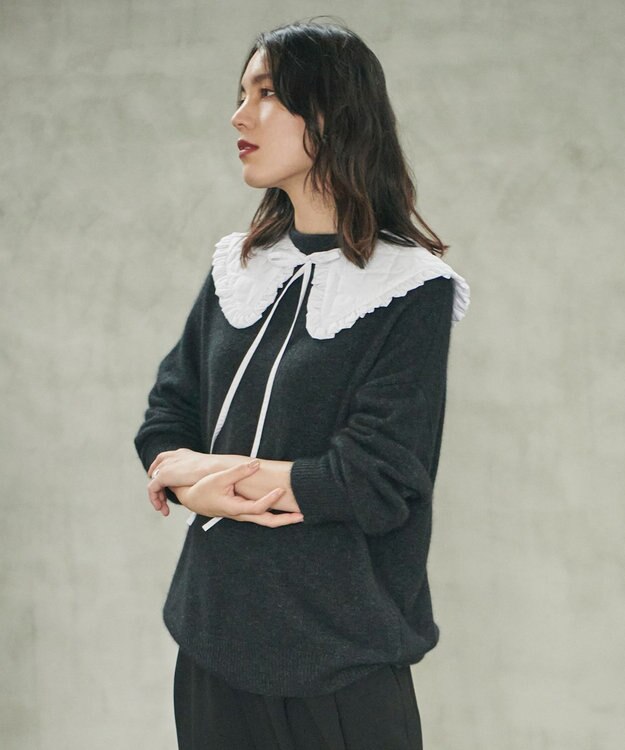 #Newans LILY/ キルティング付け襟 ホワイト系