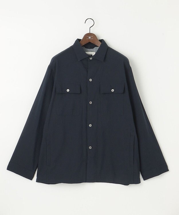 JOSEPH ABBOUD 【キングサイズ・オーガニックコットン】ドライサッカー ブルゾン ネイビー系