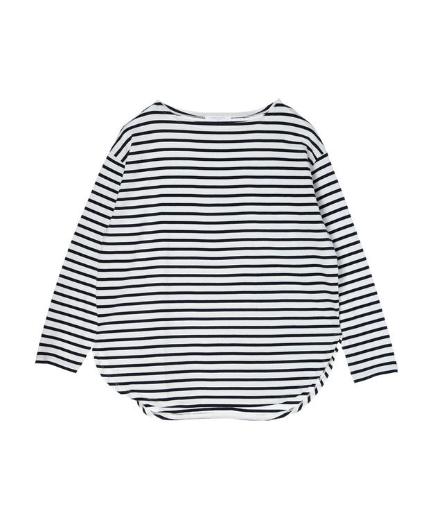 Green Parks ラウンドボーダーリラックスプルオーバー Navy