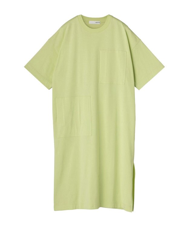 HAAG スマイルコットン SHORT SLEEVE ONEPIECE ワンピース ライム