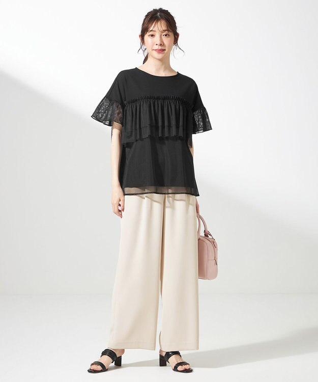 ANY SIS 【撥水・接触冷感・UVカット】コンフォートイージー ワイドパンツ アイボリー