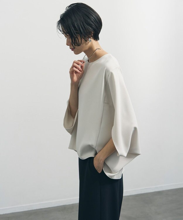 UNFILO ジョーゼット ドルマンプルオーバー グレージュ