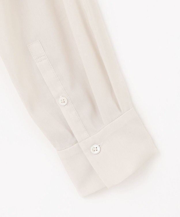 自由区 【洗える】シアーエンブロイダリークロップド丈 ブラウス ベージュ