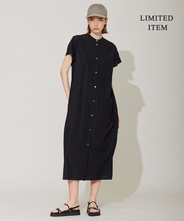 ICB 【WEB限定・洗える】 バンドカラーワンピース ブラック系