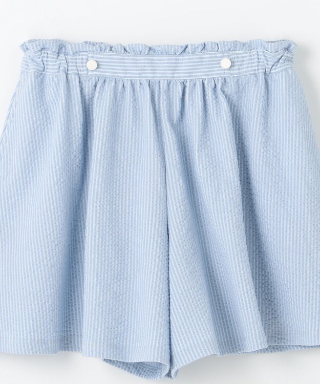 組曲 KIDS 【150-160㎝】サッカーストライプ キュロット サックスブルー