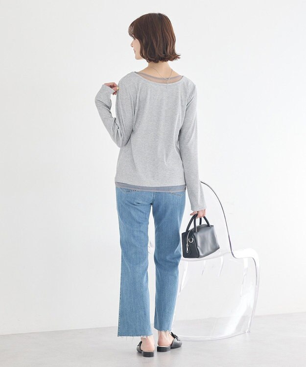 earth music&ecology レイヤード風テレコプルオーバー Light Gray