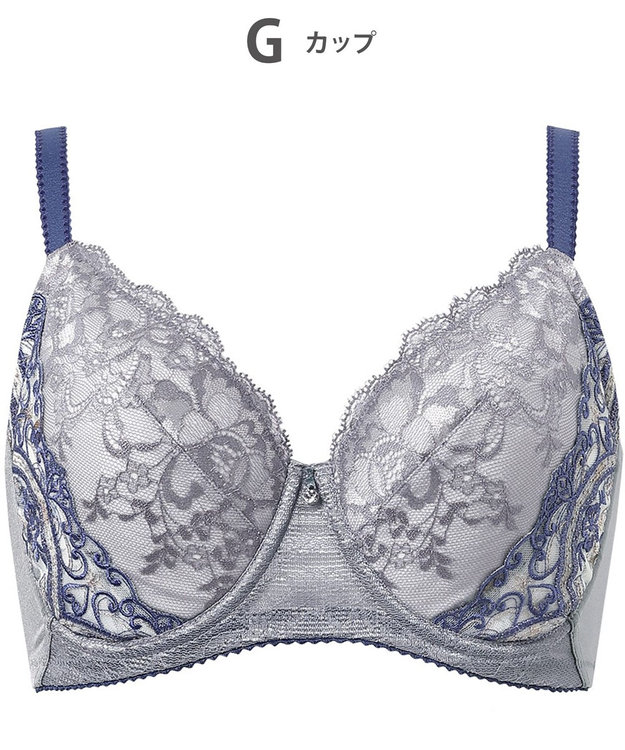 Wing ブラジャー Wing Lesiage バストを小さく見せる 脇すっきり フルカップブラ 【6000シリーズ】 小さく見せるブラ PB6001 ウイング／ワコール グレー