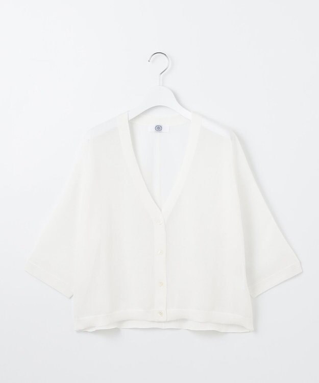 J.PRESS LADIES S 【WEB限定カラーあり・洗える】SHEER LIGHT KNIT Vネック カーディガン オフ系