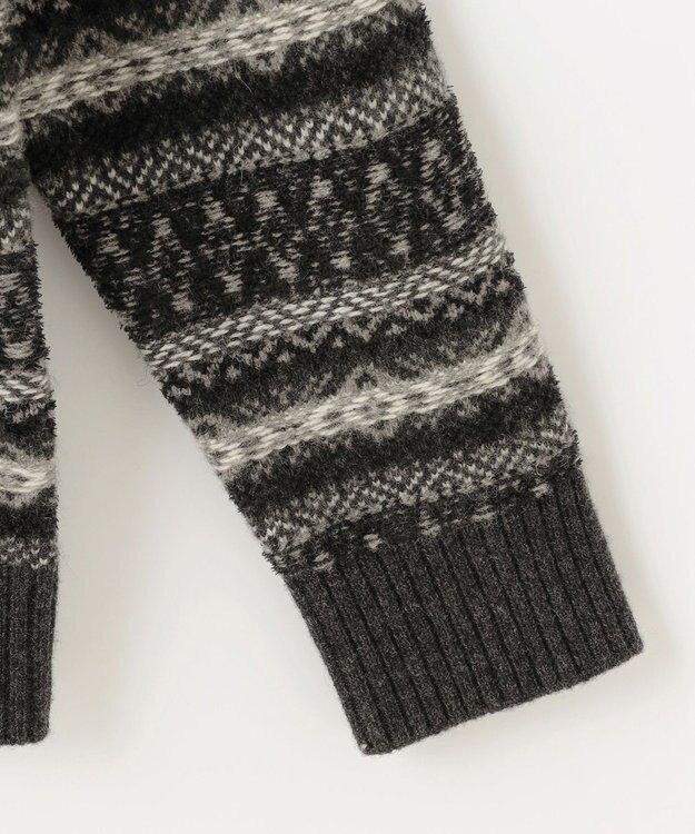 JOSEPH ABBOUD MOUNTAIN 【軽量/ソフト】ラム×モールジャカード ニットブルゾン グレー系7