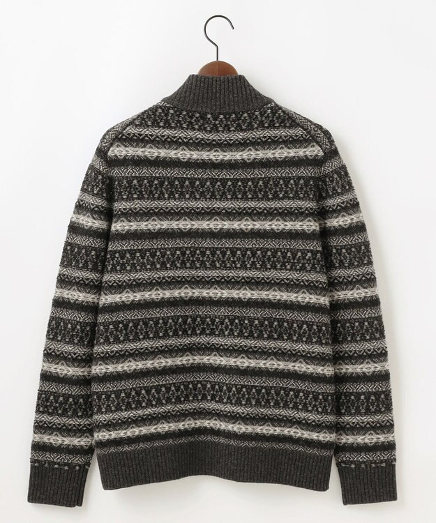 JOSEPH ABBOUD MOUNTAIN 【軽量/ソフト】ラム×モールジャカード ニットブルゾン グレー系7