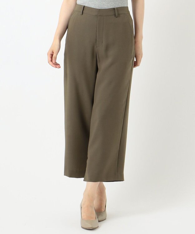 J.PRESS LADIES 【洗える】リラクシオンツイル パンツ カーキ系