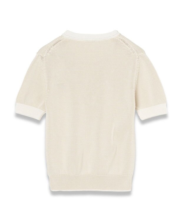 JOSEPH 【洗える】マイクロストライプ　ショートスリーブニット Ivory/Quail