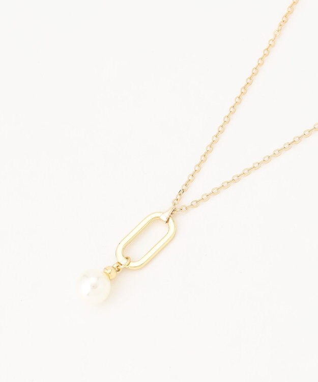 組曲 パールライクオーバルライン ネックレス ゴールド系