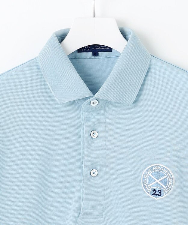 23区GOLF 【MEN】カラバリ豊富な半袖ポロシャツ サックスブルー系
