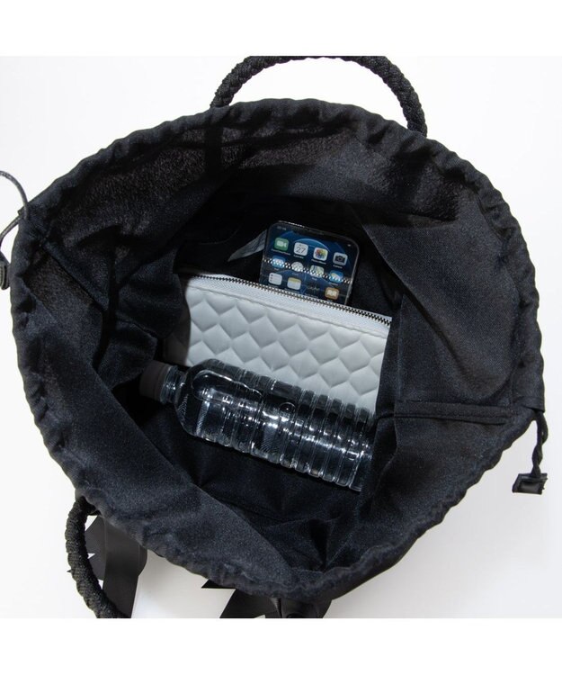 UNBILLION カシュカシュ cachecache / 下がりグログラン柄編みトート カゴバッグ ブラック