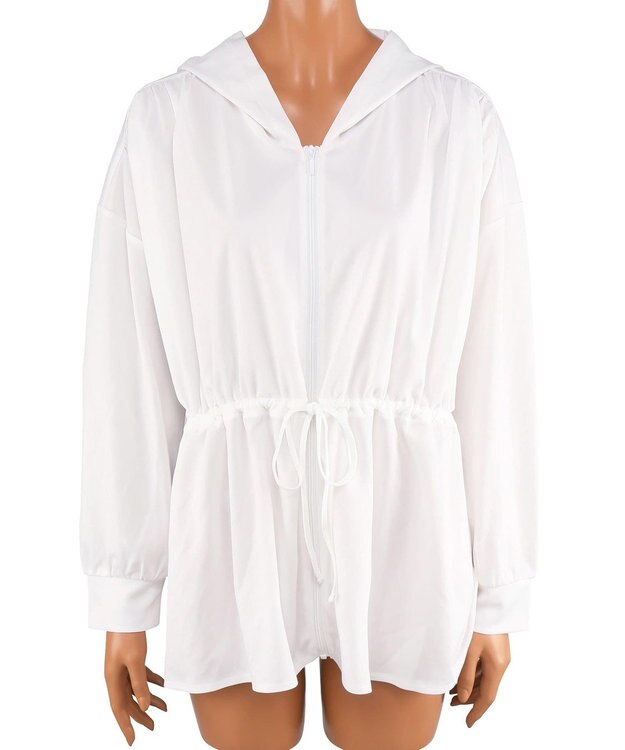 San-ai Resort（三愛水着楽園） 【SALE】シャツ風パーカーM・L【Big Apple's（ビッグアップルズ）】 ホワイト