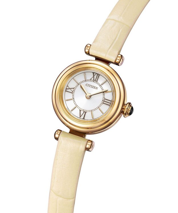 CITIZEN 【小さくて可愛い】18.4mmの小ぶりなラウンド形 電池交換のいらないエコ・ドライブ ホワイト