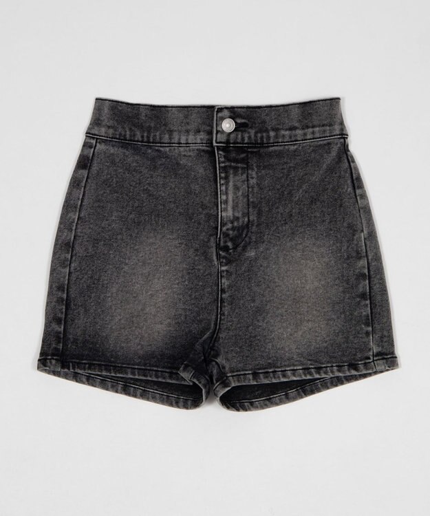 WEGO ハイウエストマイクロデニムショーツ ブラックその他