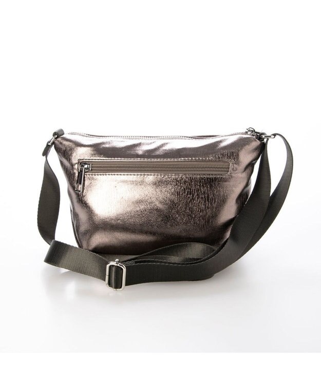 UNBILLION カシュカシュ cachecache / メタリック舟型ショルダー ダークシルバー