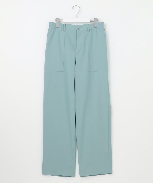 自由区 L 【洗える】ストレッチライトツイルベイカー パンツ ライトブルー