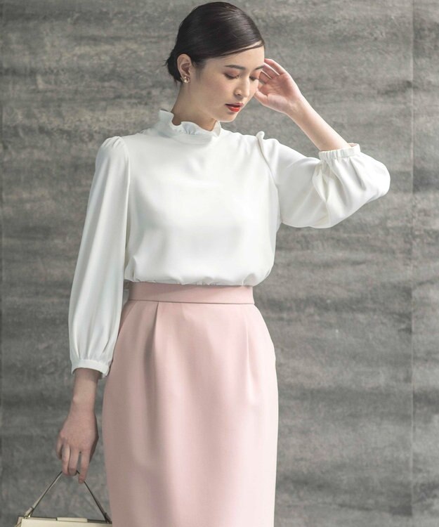 組曲 L 【KUMIKYOKU NAVY】ジョーゼットシフォン ブラウス アイボリー系