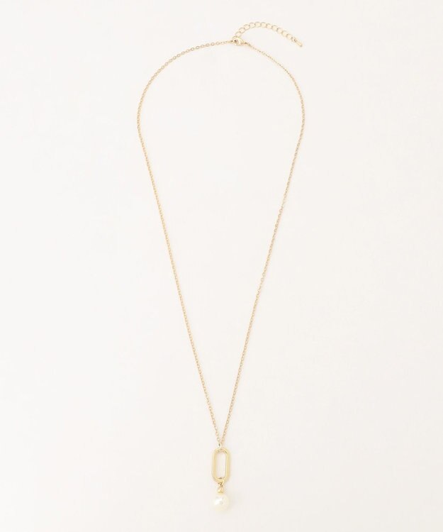 組曲 パールライクオーバルライン ネックレス ゴールド系